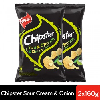 Twisties Chipster Potato Chips Sour Cream & Onion (160g x 2)