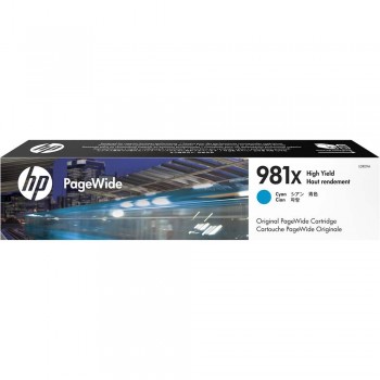 HP 981X High Yield Cyan Original PageWide Cartridge (L0R09A)