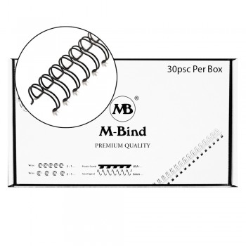 M-Bind Double Wire Bind 2:1 A4 - 1-1/8"(28.5mm) X 23 Loops,30pcs/box, Black