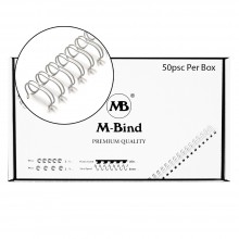 Double Wire Bind 3:1 A4 - 5/8"(16mm) X 34 Loops, 50 pcs/box, White