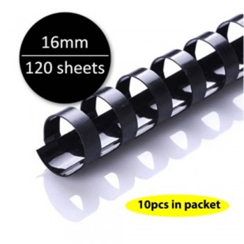 Black Plastic Binding Comb 16mm, 120sheets (10pcs/pkt)