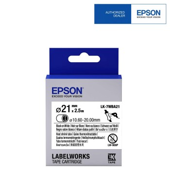 Epson Black on White, Heat Shrink, DIA.2(Item No:EPS LK-7WBA21)